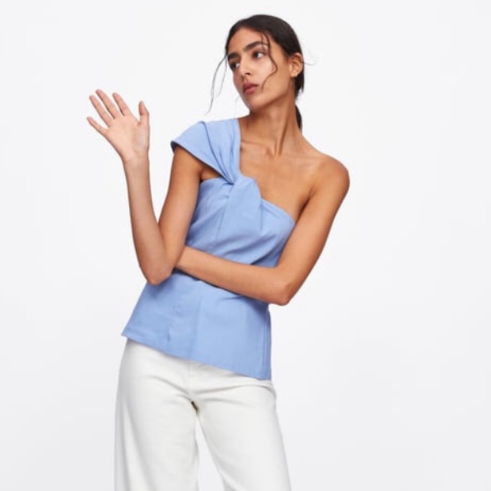 Zara Knotted Asymmetrical Top